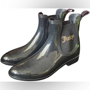 Brand 🆕 Juicy Couture Rori Sparkled Black Rainboots